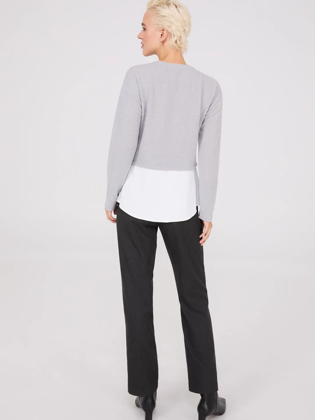 Ribbed Melange 2-Fer Top
