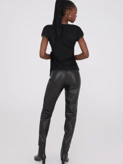 Rosette Detail Crossover Mesh Top