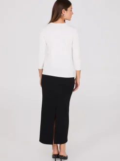 Round Neck Sweater With Button Details