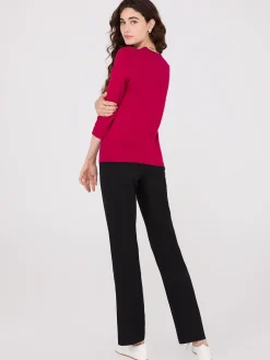 Round Neck Sweater With Button Details