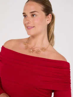 Ruched Off-The-Shoulder Top