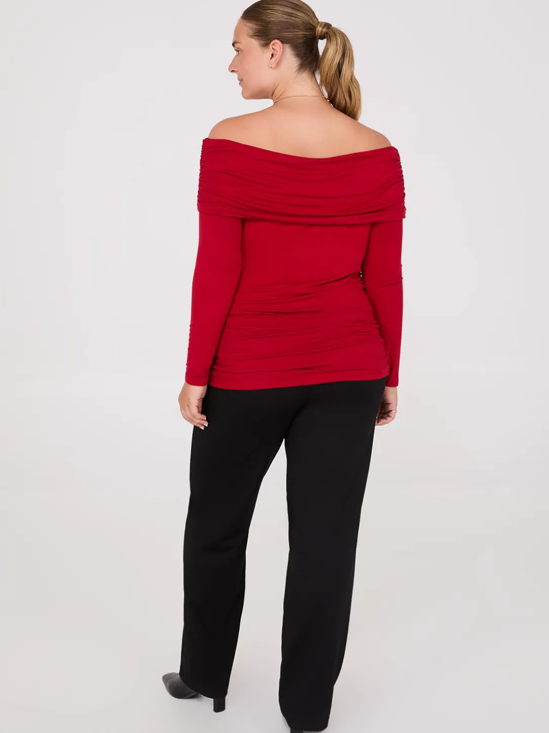 Ruched Off-The-Shoulder Top