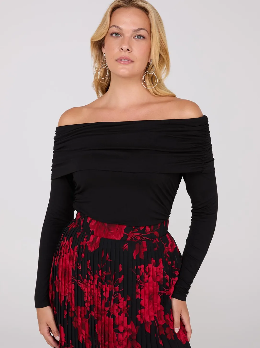 Ruched Off-The-Shoulder Top