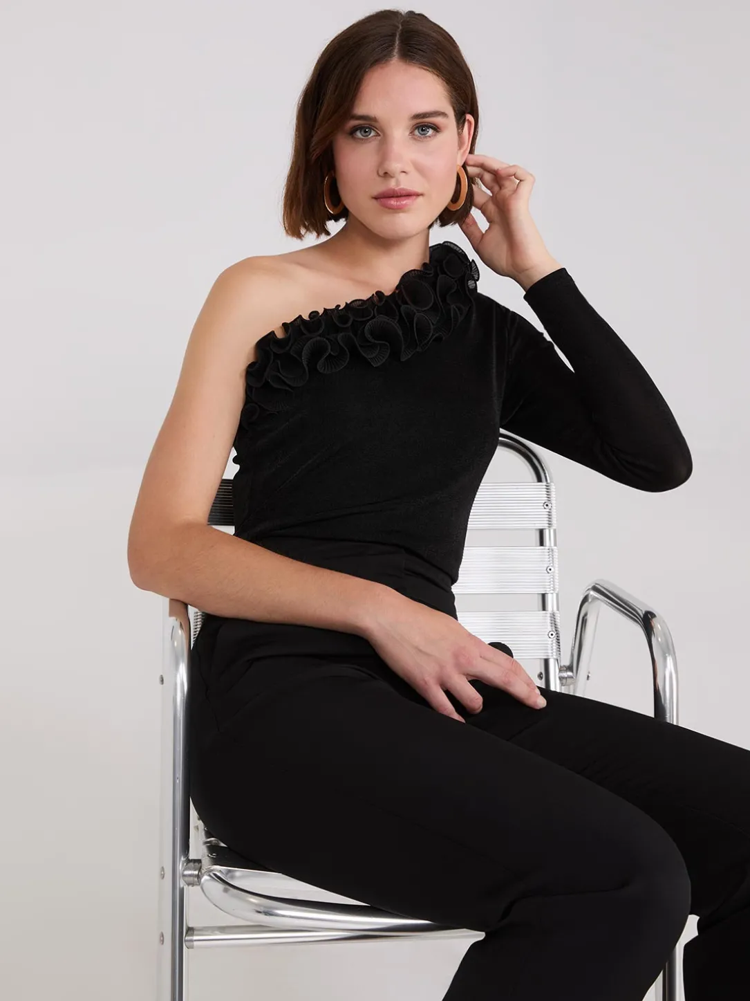 Ruffle One-Shoulder Top