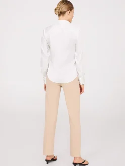 Satin Button-Front Blouse