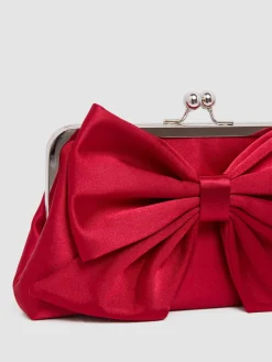 Satin Clutch With Bow