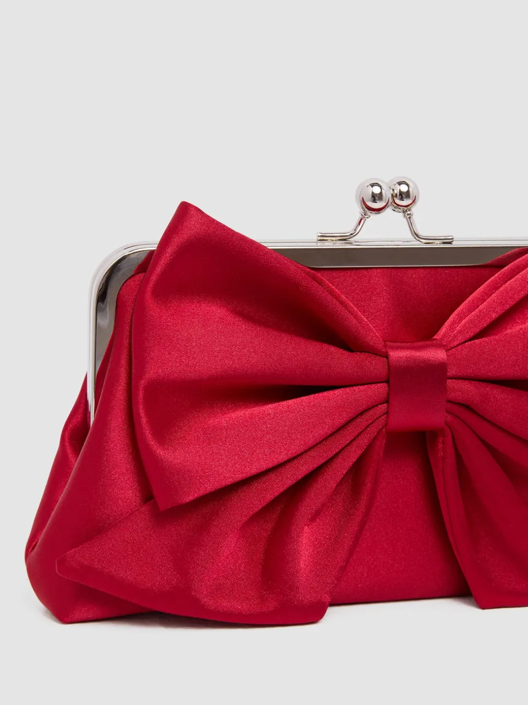 Satin Clutch With Bow