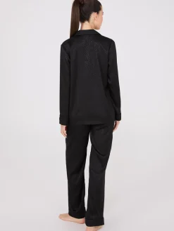 Satin Jacquard Button-Down Pajama Set
