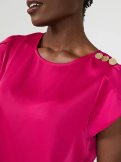 Satin Tulip Sleeve Blouse