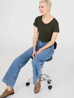 Scoop Neck Melange T-Shirt