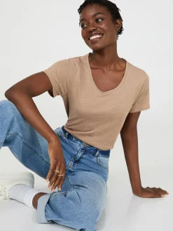 Scoop Neck Melange T-Shirt