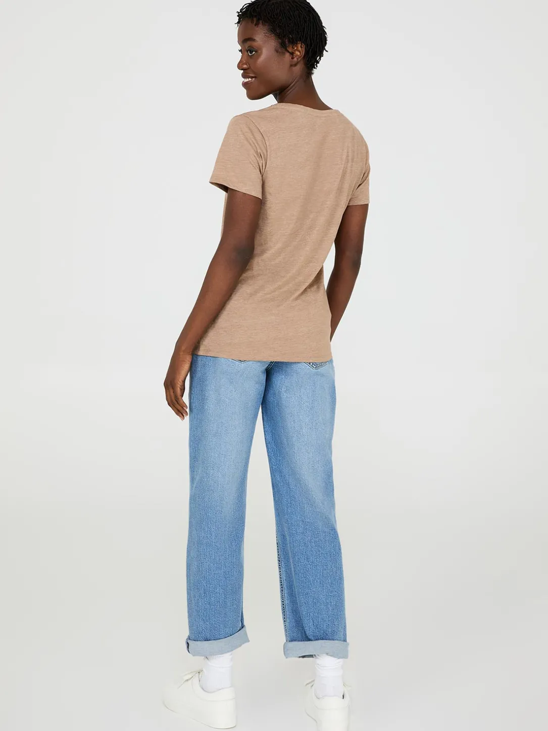 Scoop Neck Melange T-Shirt