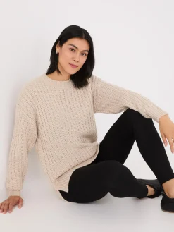 Shaker-Stitch High-Low Sweater