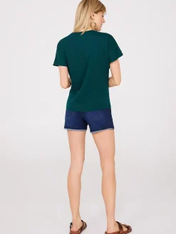 Short Dolman Sleeve V-Neck T-Shirt