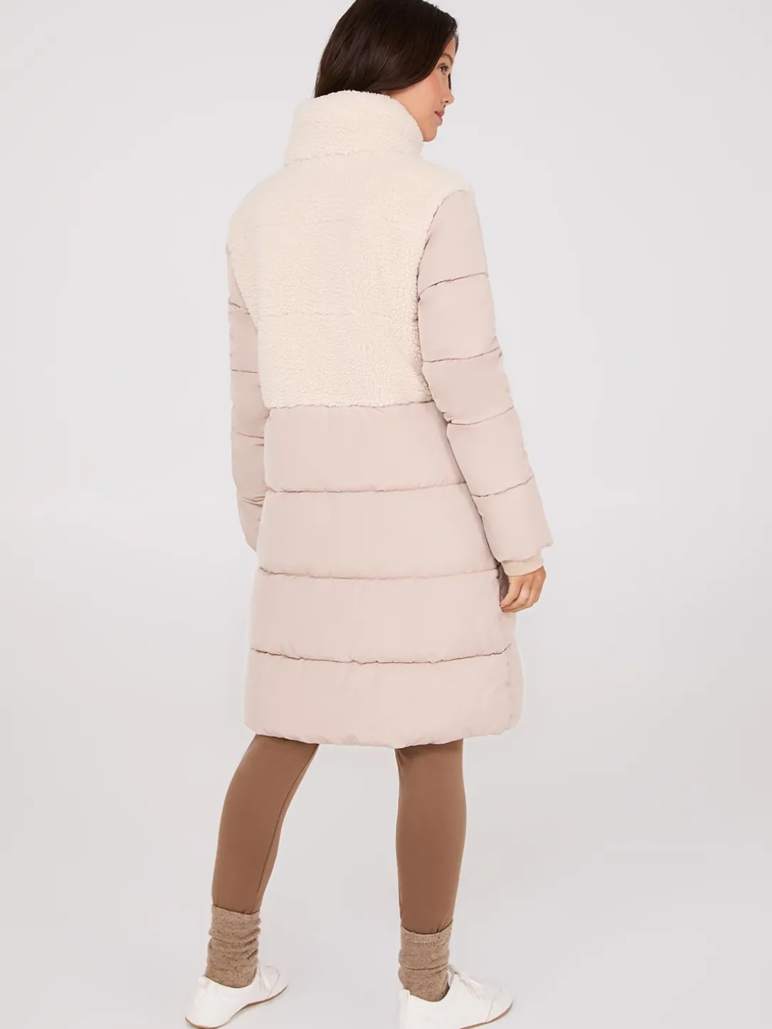 Short Shearling Puffer Jacket
