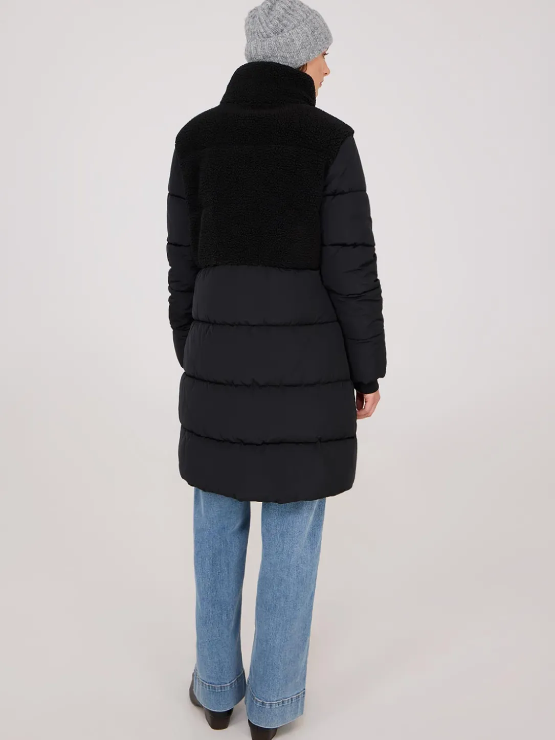 Short Shearling Puffer Jacket