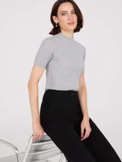 Short Sleeve Cable Knit Sweater