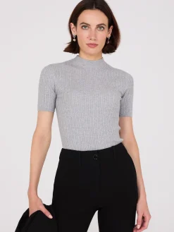 Short Sleeve Cable Knit Sweater