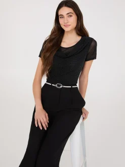 Silver Stretch Metal Toggle Buckle Belt