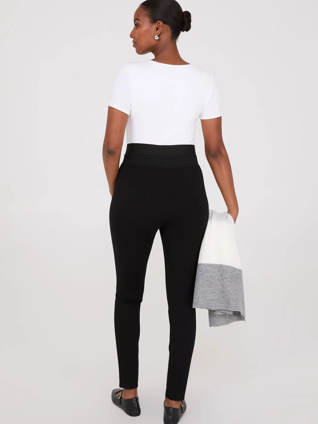 Skinny Pants With Exposed Waistband