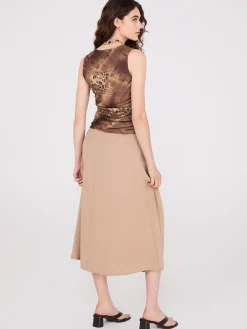 Sleeveless Animal Print Mesh Top