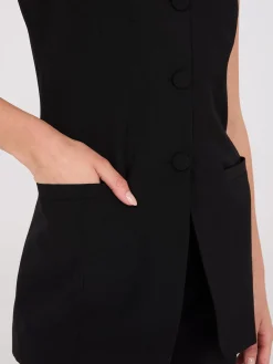 Sleeveless 3-Button Blazer
