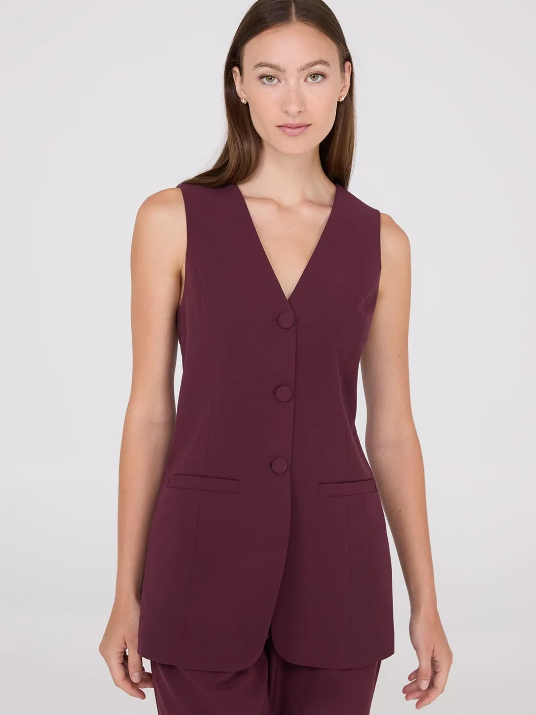 Sleeveless 3-Button Blazer