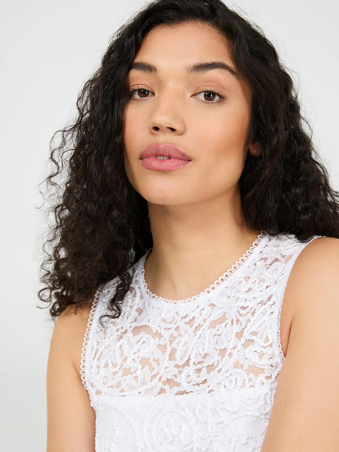 Sleeveless Corded Lace Top