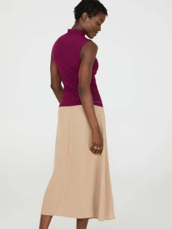 Sleeveless Mock Neck Mesh Top