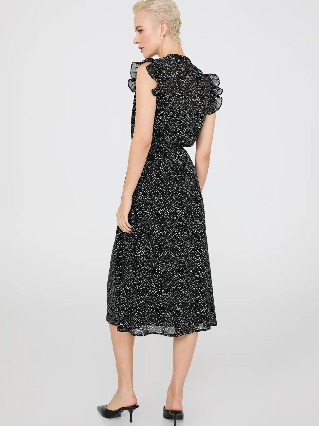 Sleeveless Printed Chiffon Midi Dress