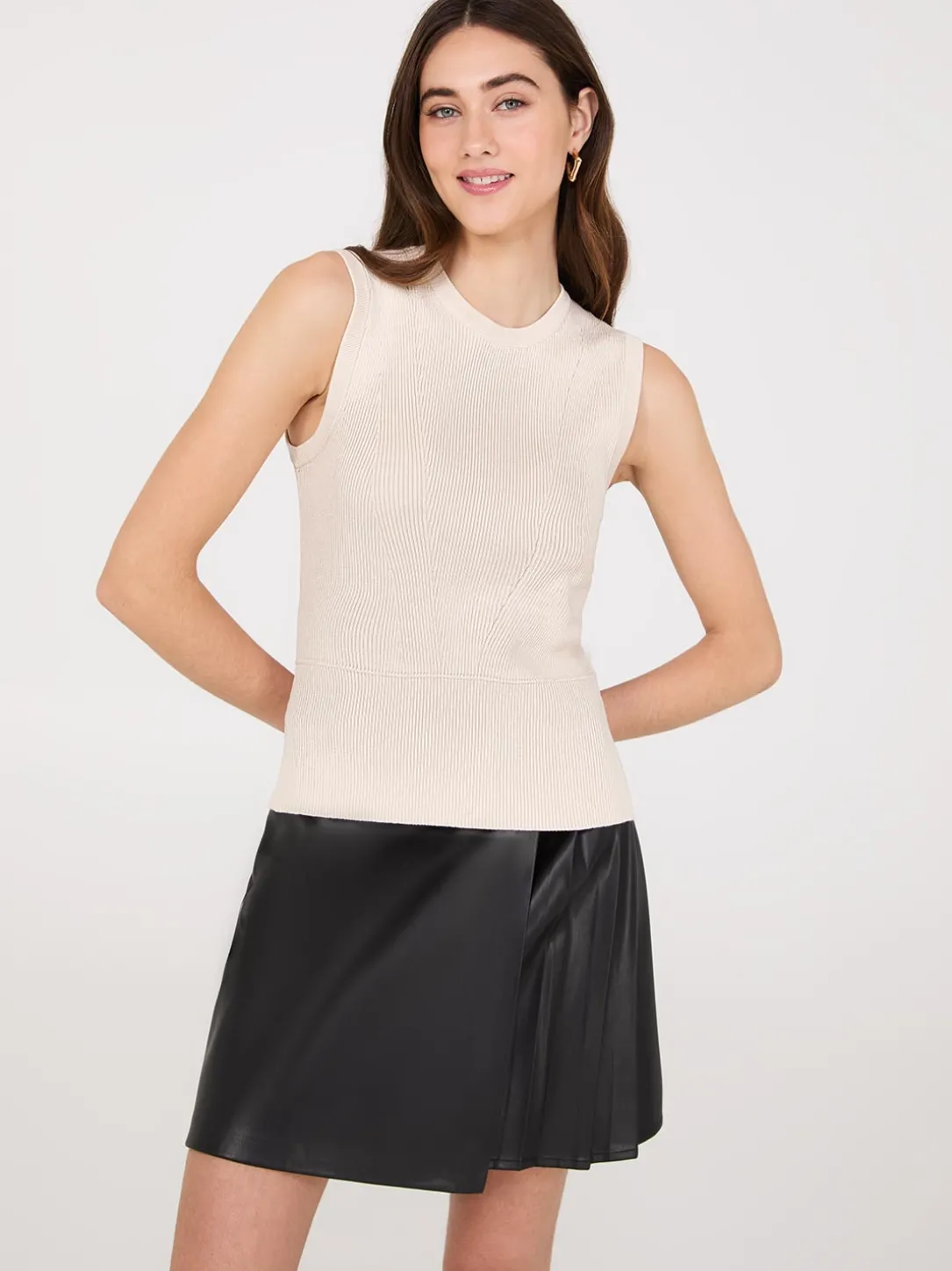 Sleeveless Ribbed Sweater