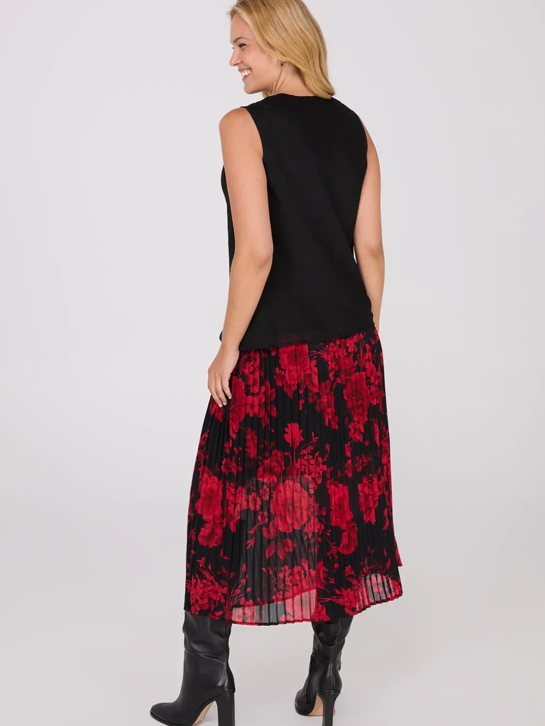Sleeveless Textured Cowl Neck Top