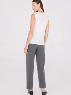 Sleeveless Textured Cowl Neck Top