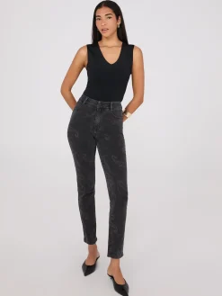 Slim Leg Paisley Jeans