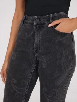 Slim Leg Paisley Jeans