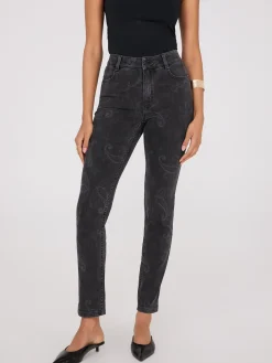 Slim Leg Paisley Jeans