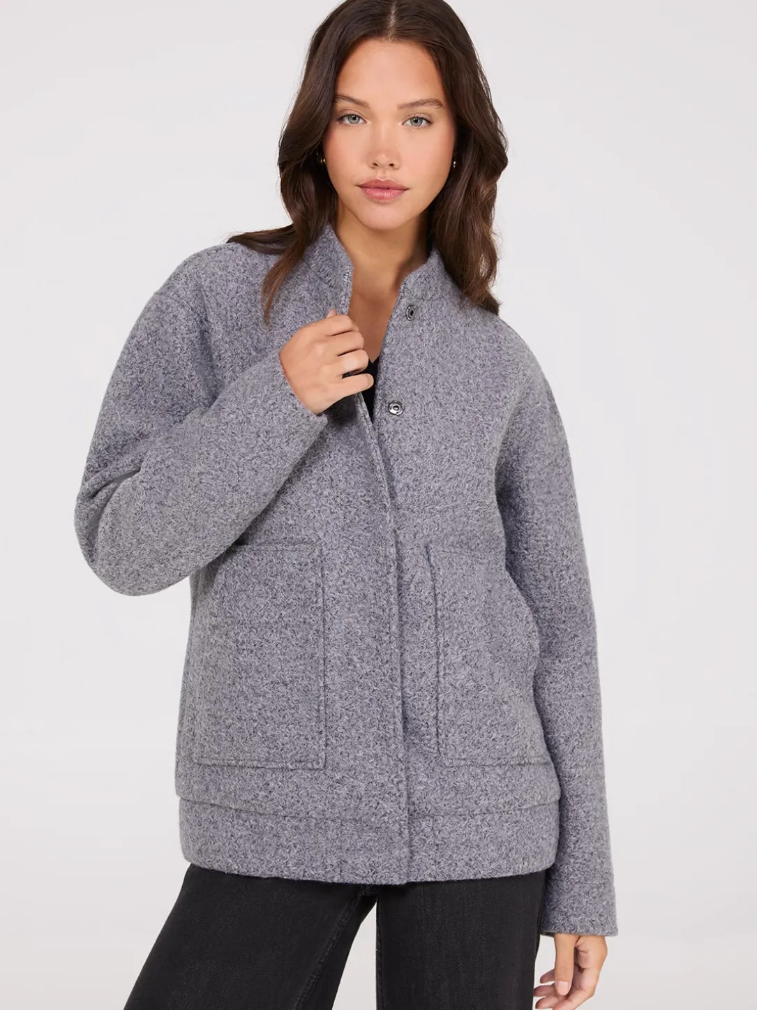 Snap Front Bomber Jacket