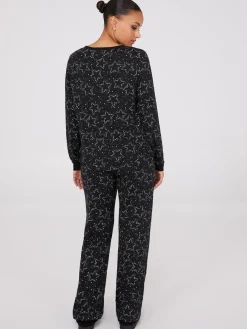 Star Print Henley Pajama Set
