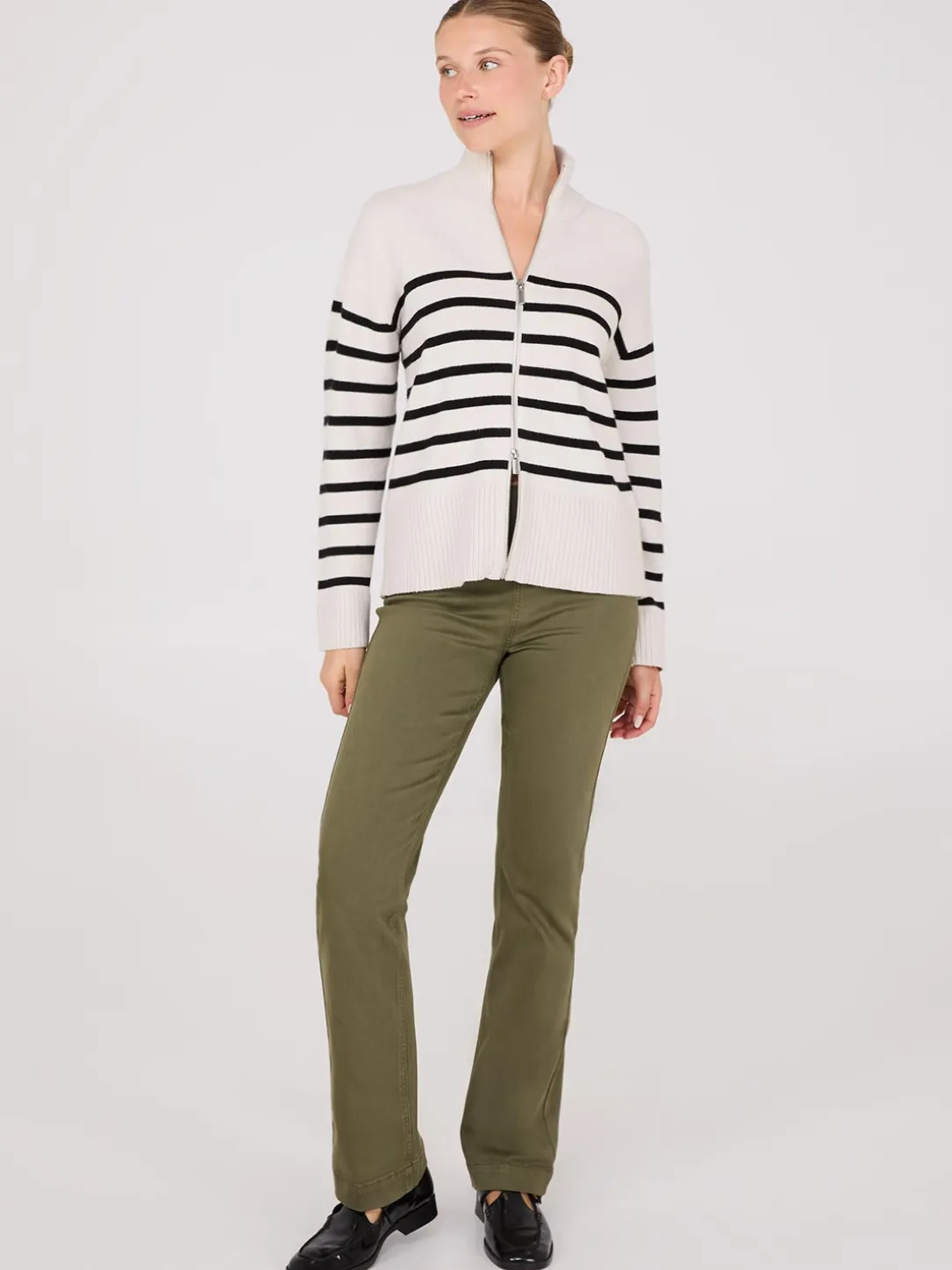 Straight Leg Twill Trousers