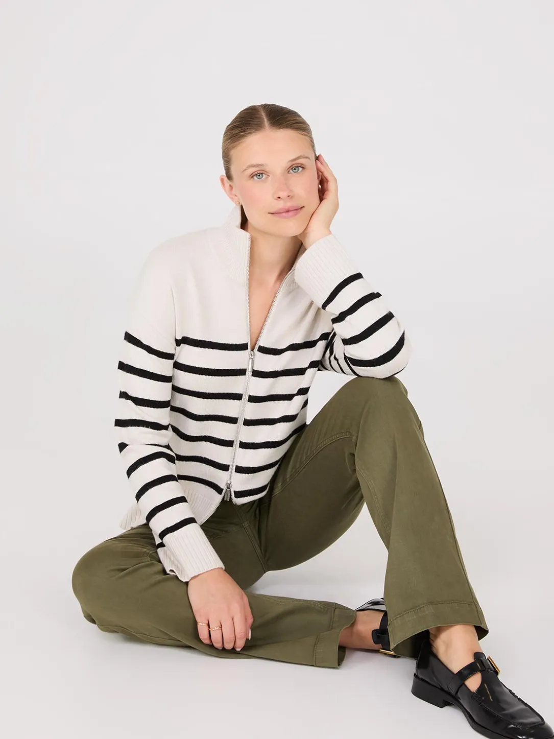 Straight Leg Twill Trousers