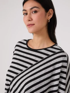 Striped Batwing High-Low Top