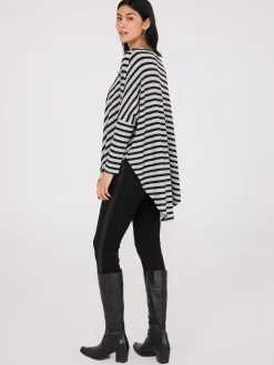Striped Batwing High-Low Top