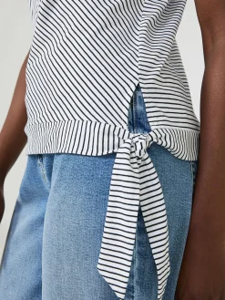 Striped Front Keyhole Top