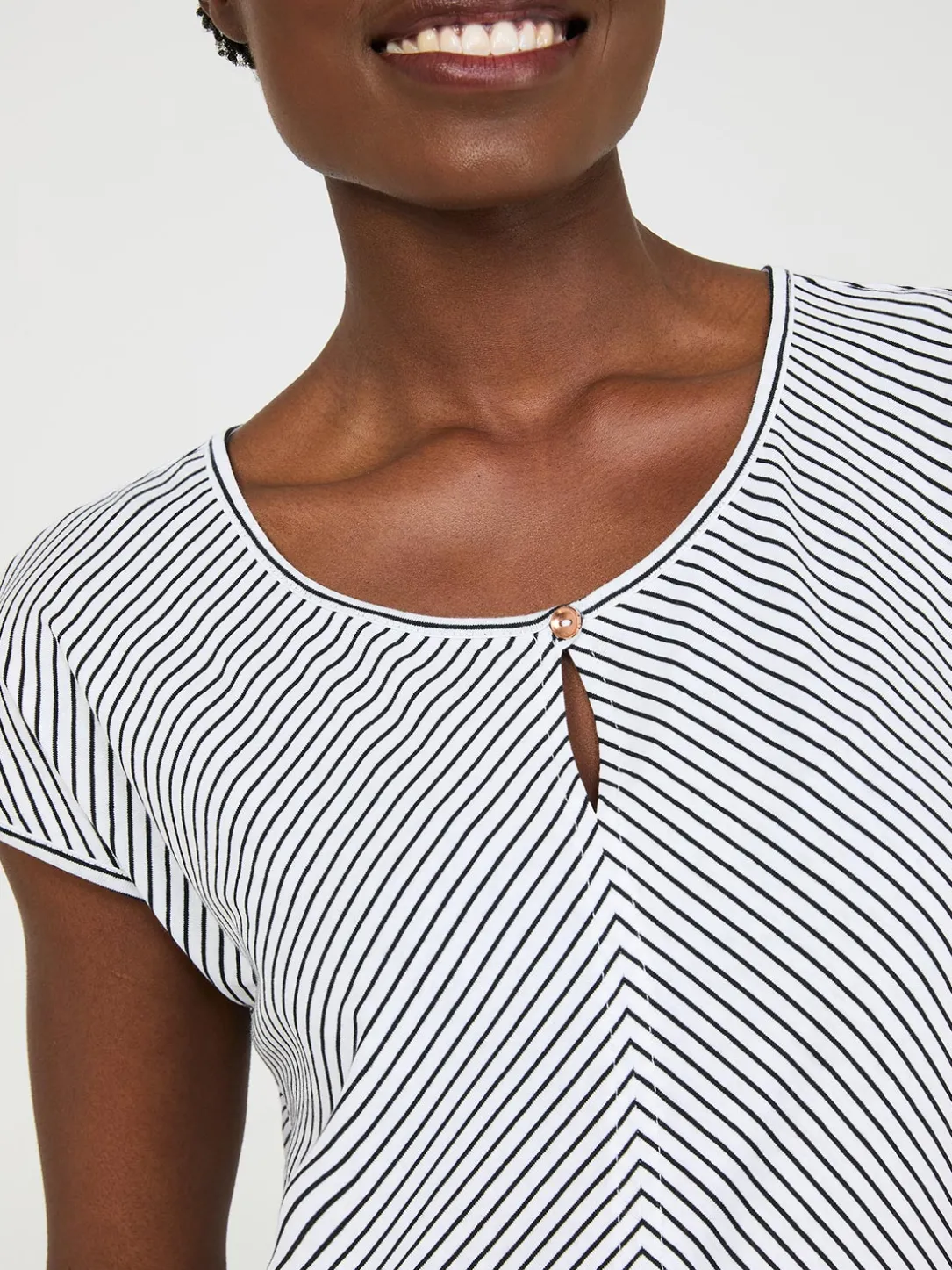 Striped Front Keyhole Top