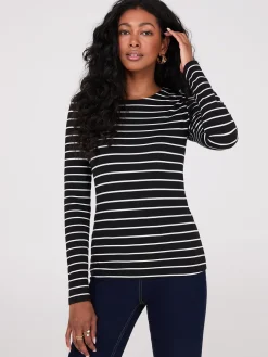 Striped Long Sleeve Round Neck Top
