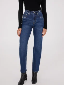 Studded Straight Leg Jeans
