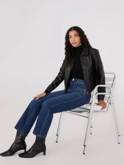 Studded Straight Leg Jeans