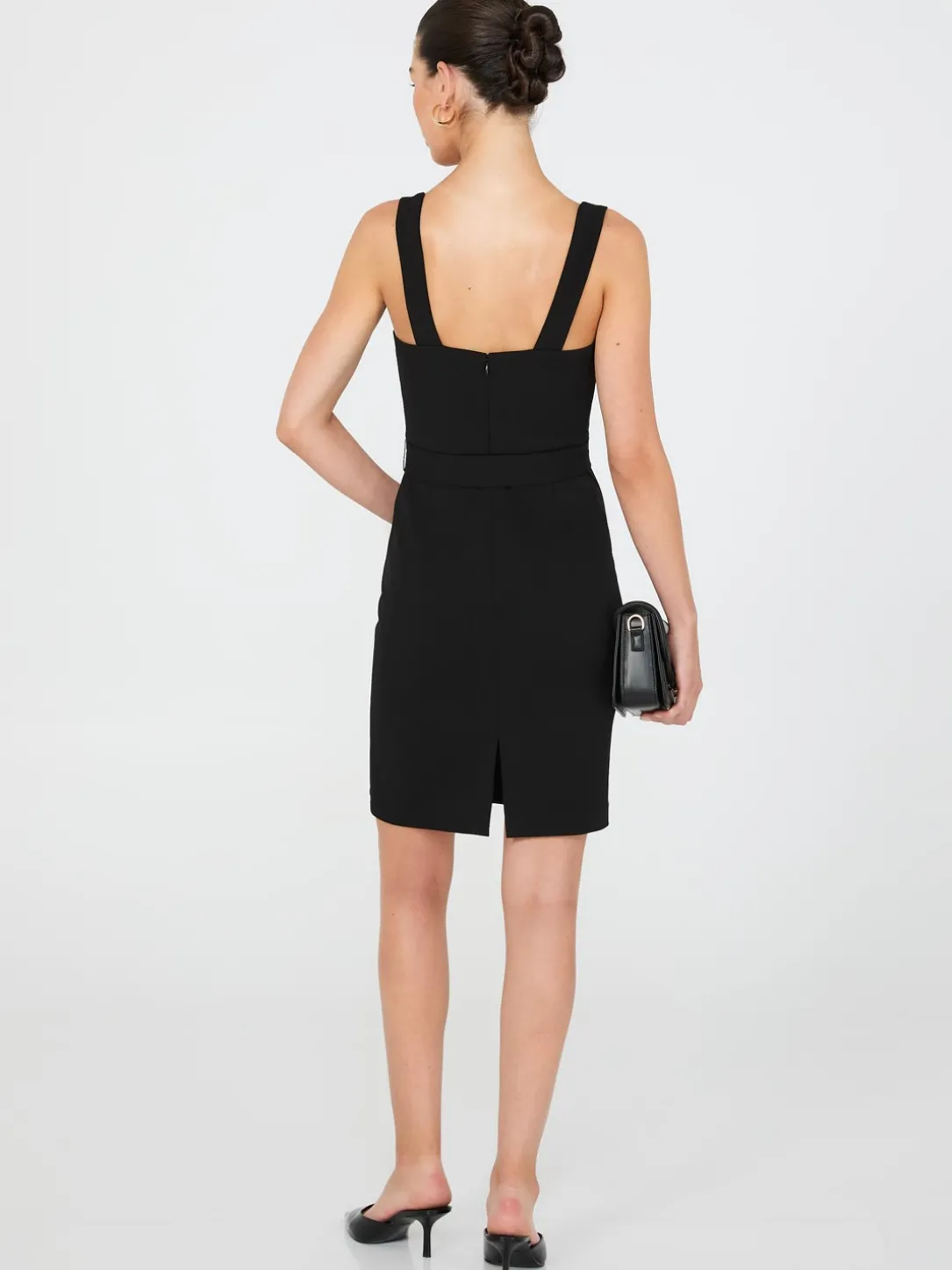 Sweetheart Neckline Belted Sheath Dress