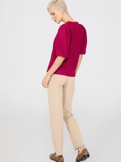 Textured Jacquard Top With Front Keyhole