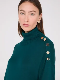Turtleneck Sweater With Button Details
